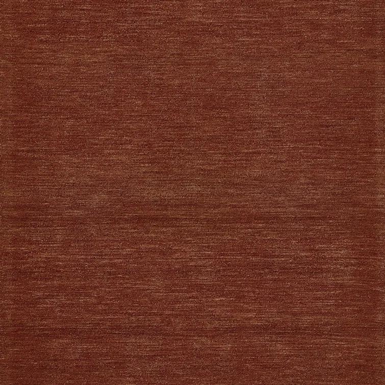 Momeni 5'x8' James Solid Handtufted Area Rug Rust: Wool, Low Pile, Indoor, Rectangle, Cotton Backing, Vacuum Care