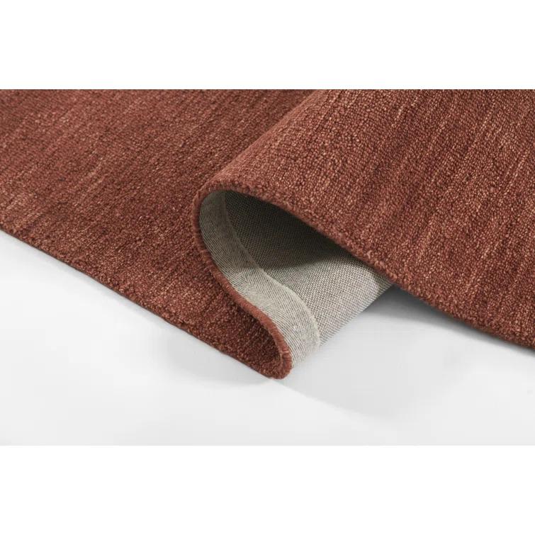Momeni 5'x8' James Solid Handtufted Area Rug Rust: Wool, Low Pile, Indoor, Rectangle, Cotton Backing, Vacuum Care