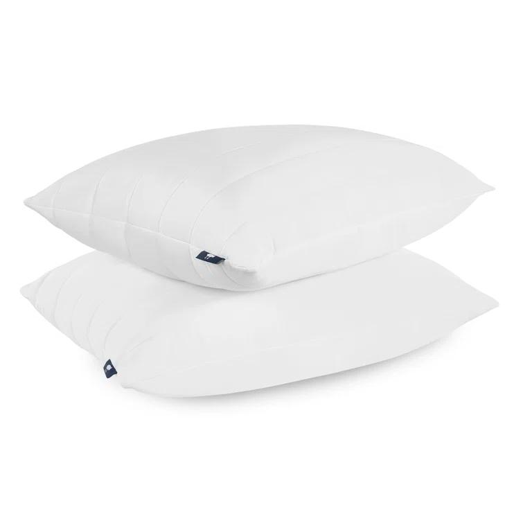Serta Serta Down Illusion Cool Quilted Pillows King Size Pillows Set of 2, Soft/Medium, 20 In x 36 In, White (Set of 2)