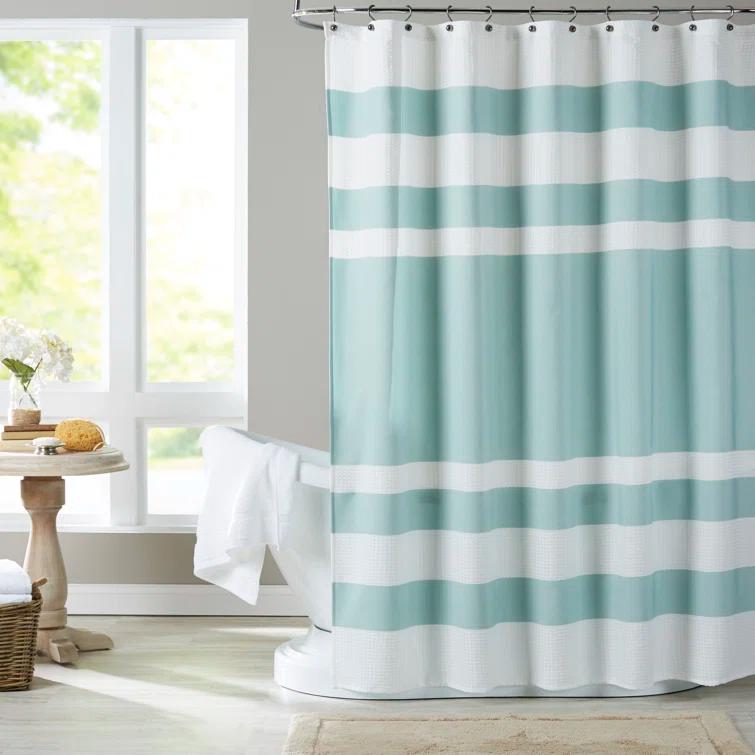 Spa Waffle Shower Curtain with 3M Treatment
