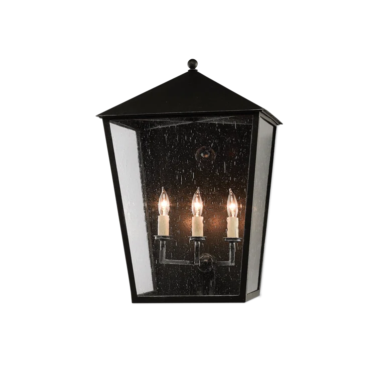 Leanne Outdoor Sconce - Black / Large