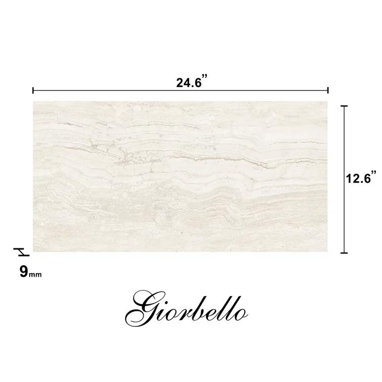 Spanish Marmol Porcelain 12" x 24" x 9mm Floor and Wall Tile Case(5 PCS, 10.76 Sq. Ft.)