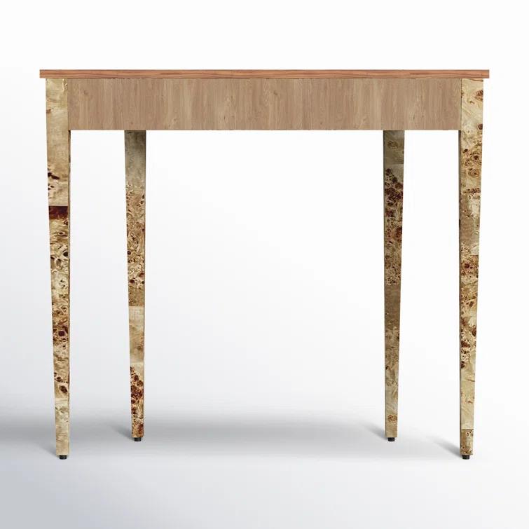 Bowery Hill Mid-Century Wooden Light Burl Console Table - Brown