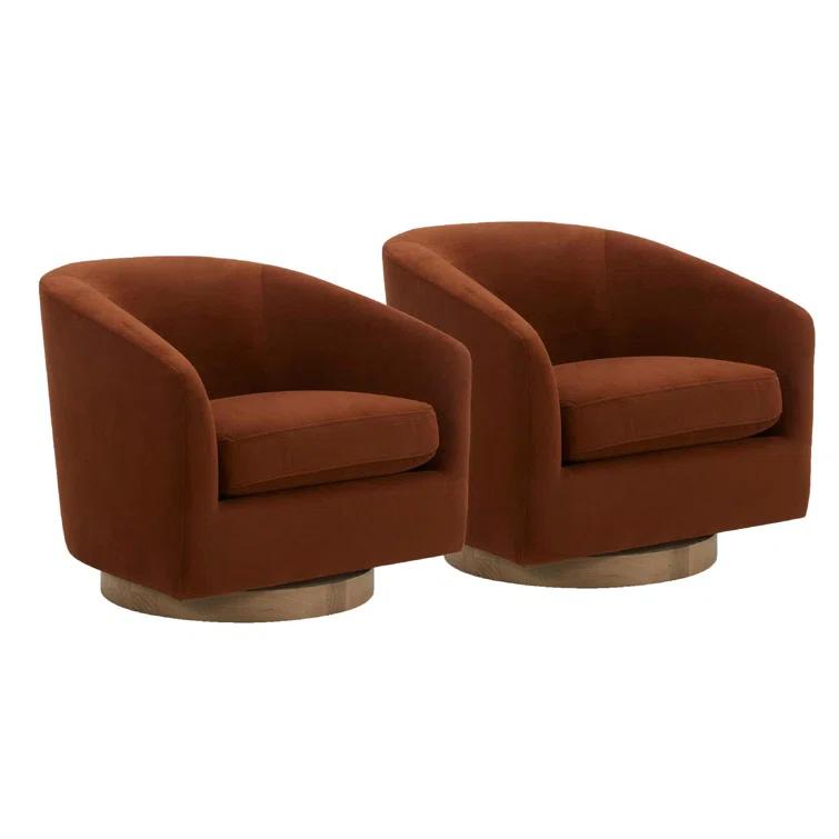Upholstered Swivel Barrel Chair