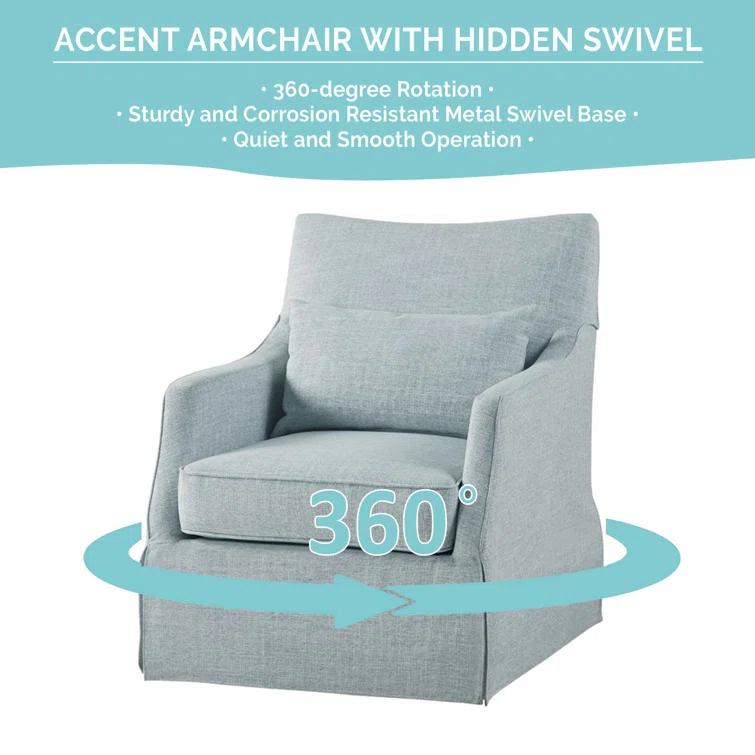 Martha Stewart London 360°Swivel Armchair with Lumbar Pillow