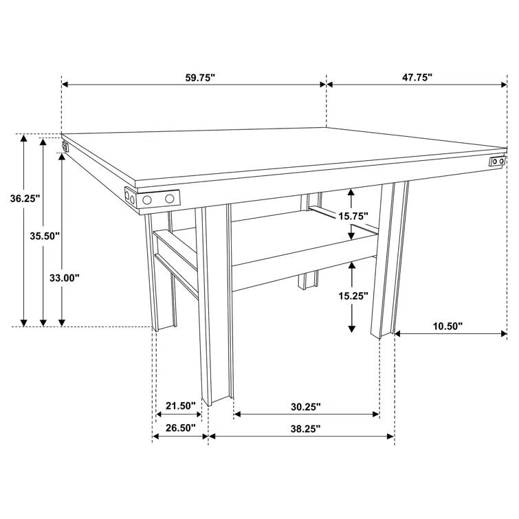 Patterson 60-Inch Counter Height Dining Table Mango Oak
