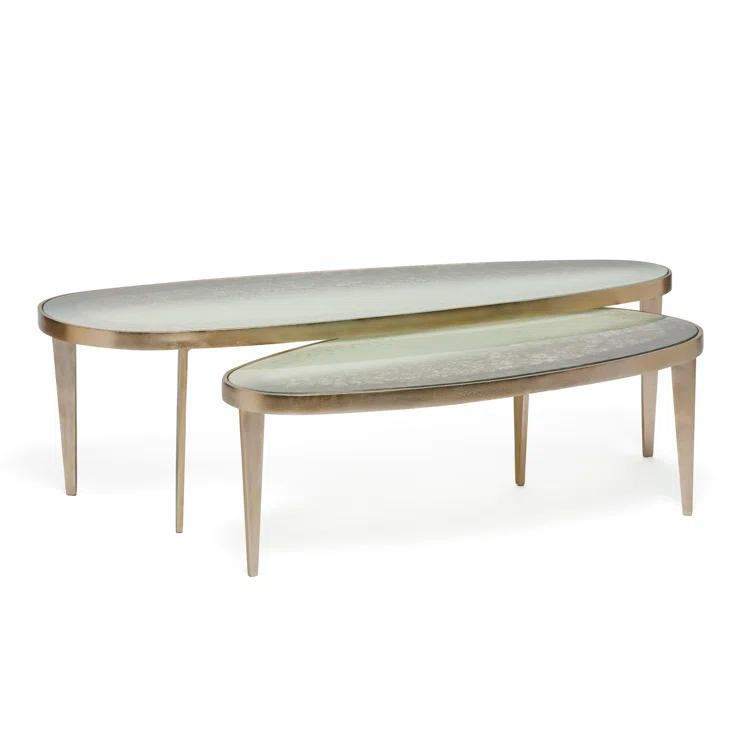 Interlude Jan Glass Top Coffee Table