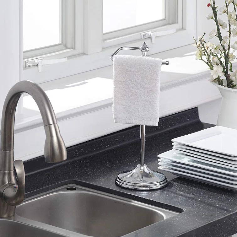 SunnyPoint WF-0K-JOC0-XLSW Heavy Weight Classic Decorative Metal Fingertip Towel Holder Stand