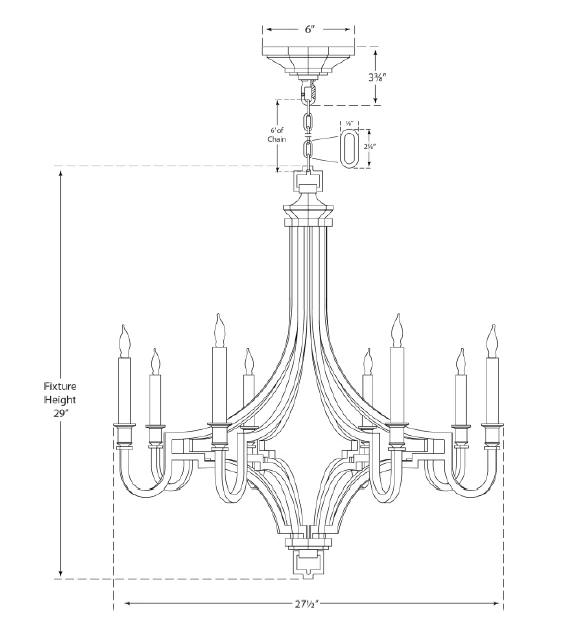 Regal Brass and Crystal 29" Plug-in Candle Chandelier