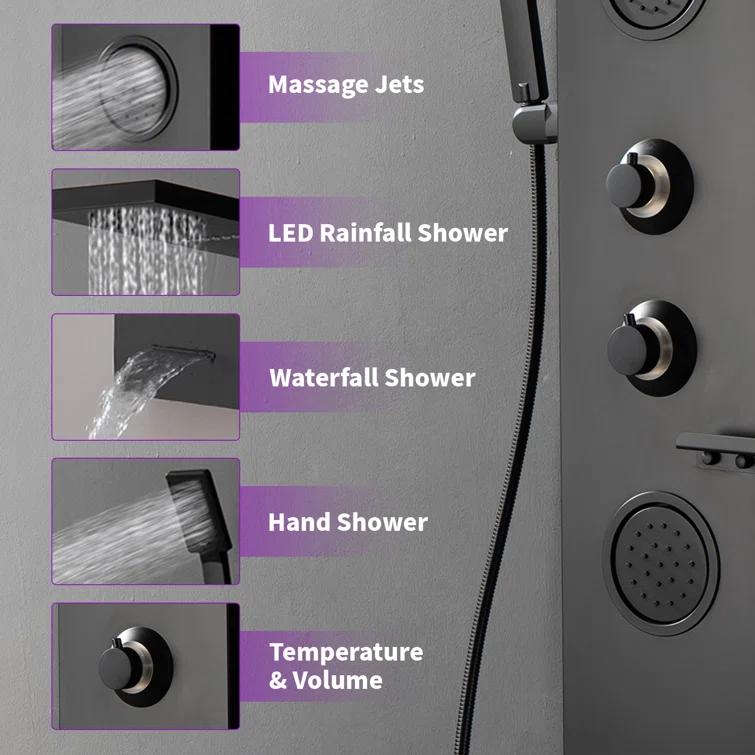 56.93'' Shower Panel with Fixed Shower Head