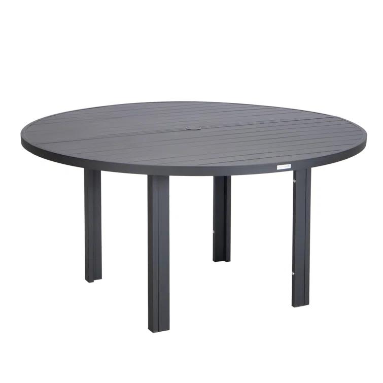 7-Piece Patio Dining Set With 60" Round Aluminum Dining Table And 6 Dining Armchair