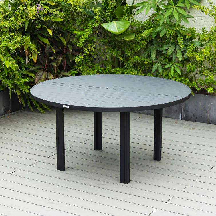 7-Piece Patio Dining Set With 60" Round Aluminum Dining Table And 6 Dining Armchair