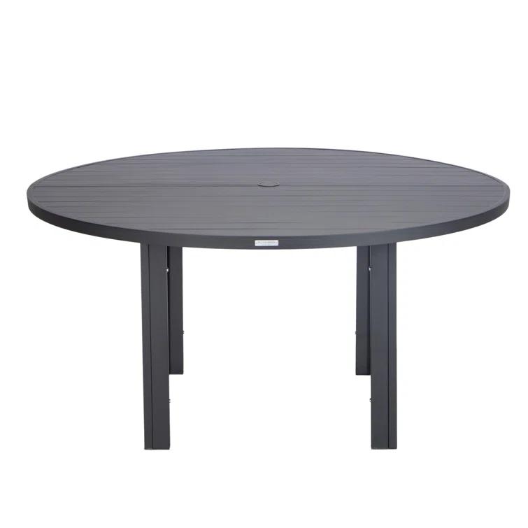 7-Piece Patio Dining Set With 60" Round Aluminum Dining Table And 6 Dining Armchair