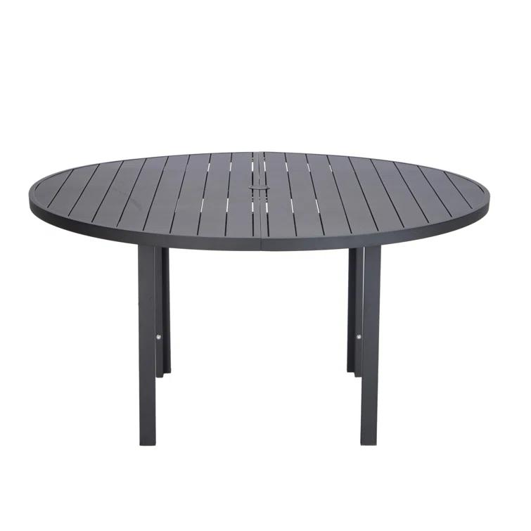 7-Piece Patio Dining Set With 60" Round Aluminum Dining Table And 6 Dining Armchair