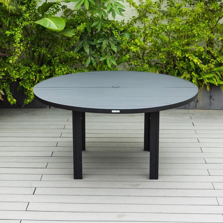 7-Piece Patio Dining Set With 60" Round Aluminum Dining Table And 6 Dining Armchair
