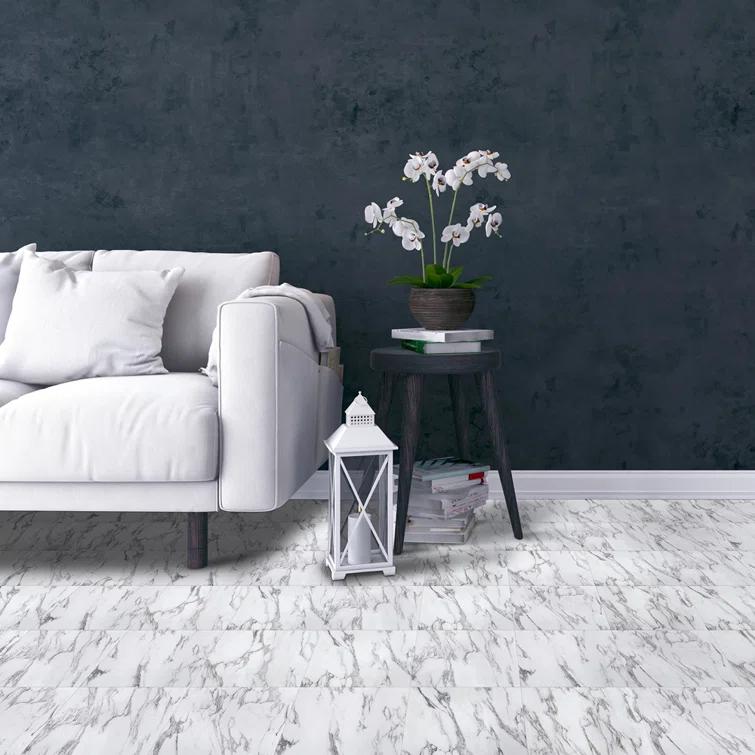Woven Trends Tivoli Self Adhesive Vinyl Floor Tiles, 45 Pcs, 12" X 12"