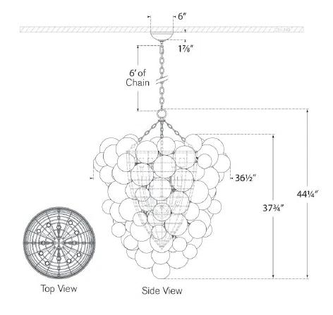 Elegant Talia Grande 12-Light Crystal Chandelier, Plaster White