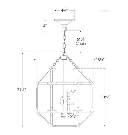 Morris Antique Zinc Finish 21.5" Clear Glass Pendant Light