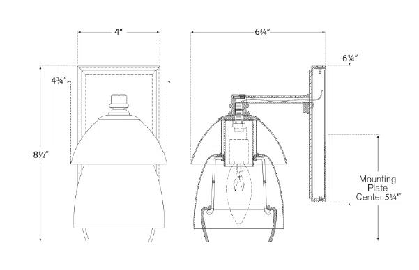 Whitman Small Black and Bronze Dimmable Art Deco Sconce
