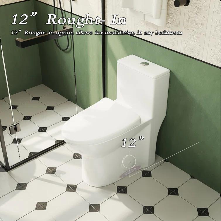 1.1/1.6 GPF Elongated Comfort Height Super Quite Flushing Floor Mounted One-Piece Toilet