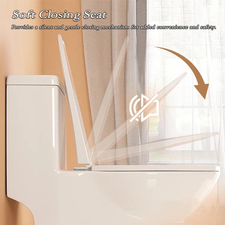 1.1/1.6 GPF Elongated Comfort Height Super Quite Flushing Floor Mounted One-Piece Toilet