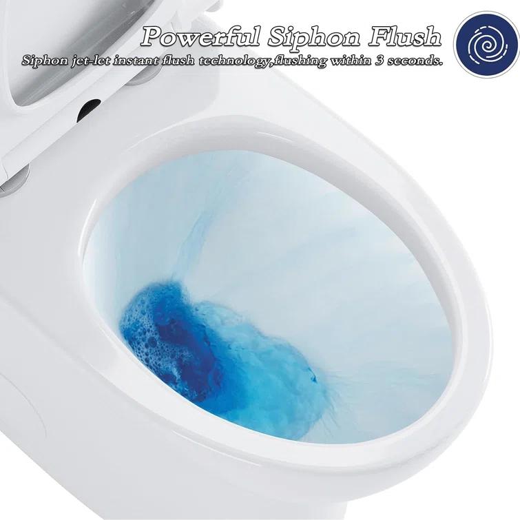 1.1/1.6 GPF Elongated Comfort Height Super Quite Flushing Floor Mounted One-Piece Toilet