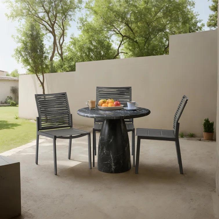 Meridian Furniture Cosenza Black 36" Indoor/Outdoor Concrete Dining Table