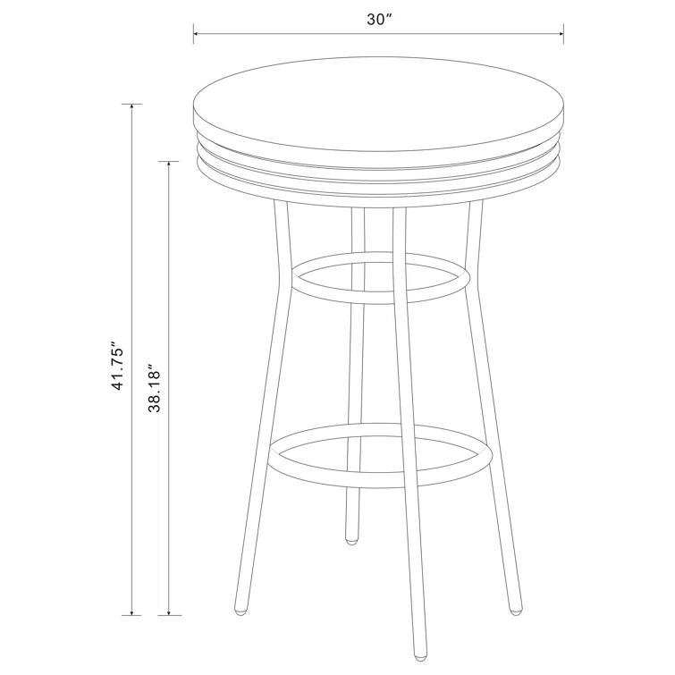 Retro 3-Piece Round 1950S Bistro Pub Bar Table Set