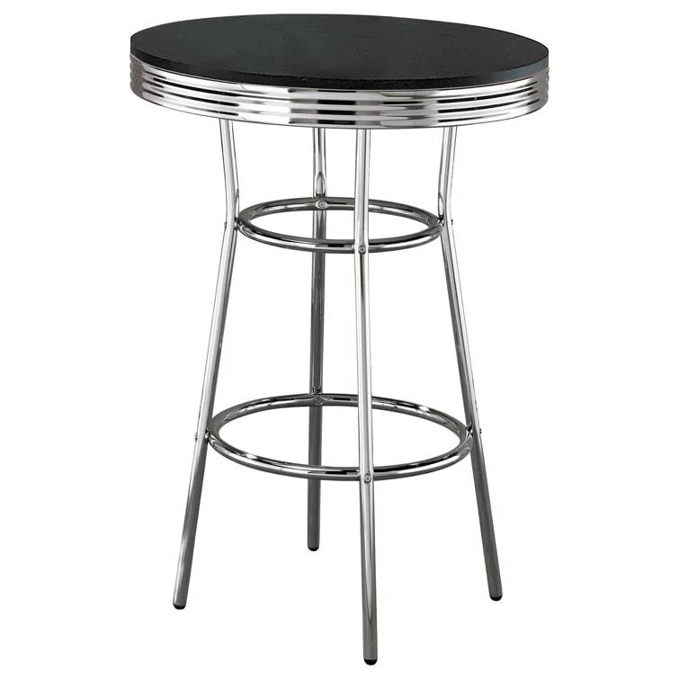 Retro 3-Piece Round 1950S Bistro Pub Bar Table Set