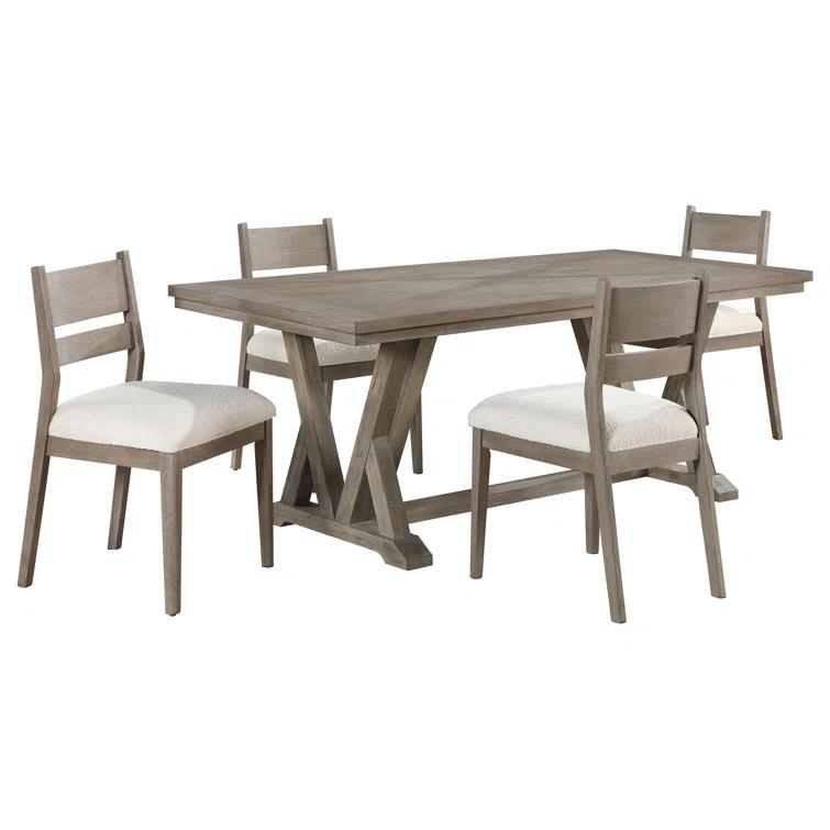 Cornelia Rectangular Dining Table Set Coastal Grey