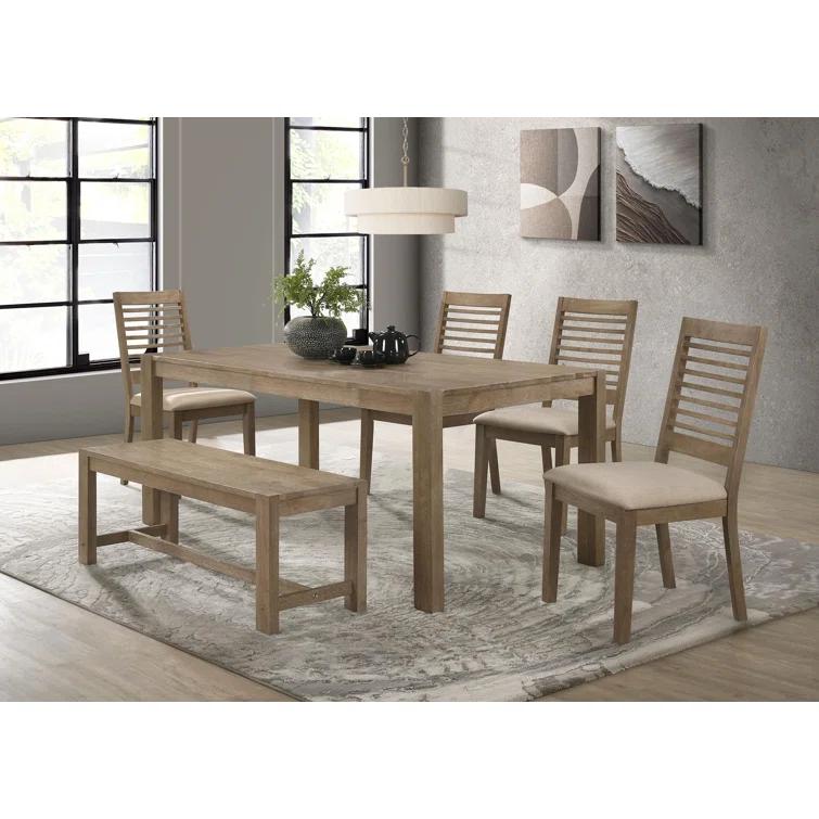Scottsdale 6-Piece Rectangular Dining Set Brown Washed