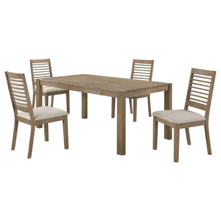 Scottsdale 5-Piece Rectangular Dining Set Brown Washed