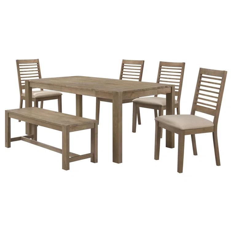 Scottsdale 6-Piece Rectangular Dining Set Brown Washed