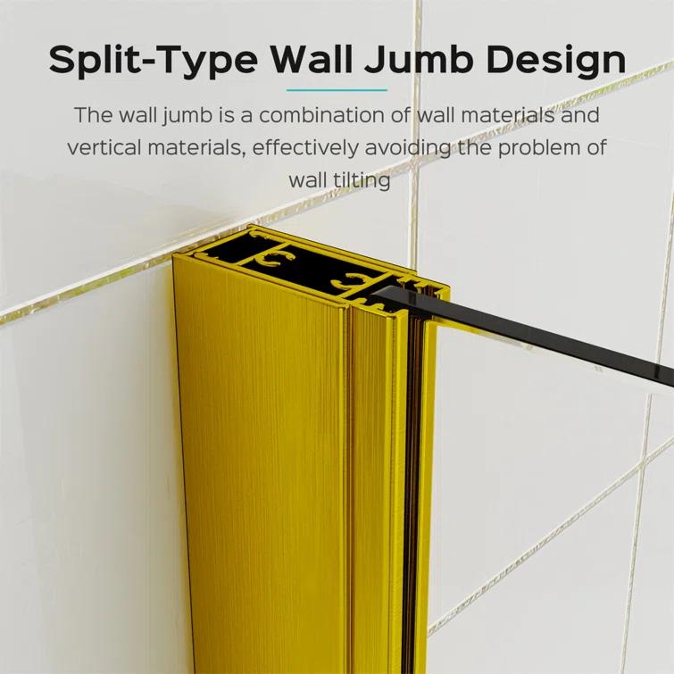 43 In. W * 58 In. H Frameless Folding Shower Doors For Bathtub, 1/4" (6Mm) Thick SGCC Tempered Glass Door, Bathroom Pivot Tub Glass Door