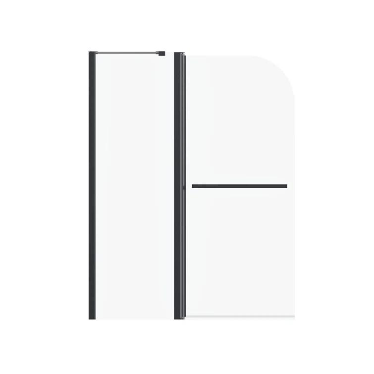KUNMINGZHUHE 43 In. W * 58 In. H Frameless Folding Shower Doors For Bathtub, 1/4" (6Mm) Thick SGCC Tempered Glass Door, Bathroom Pivot Tub Glass Door ZH2745-W1552P173134