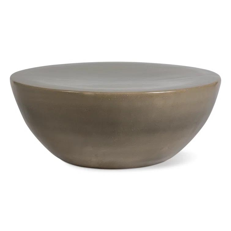 Taupe Handcrafted Ceramic Outdoor Coffee Table