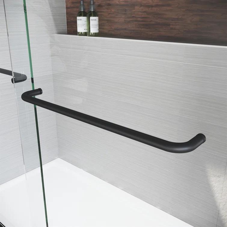 LOONGFIELD Sliding Shower Glass Door 56-60 In. W X 72 In. H, Adjustable Semi Frameless Shower Door, Certified Thick Clear Clear Tempered Glass, 304 Stainless Steel Handles ASTARQ-W2269P144324