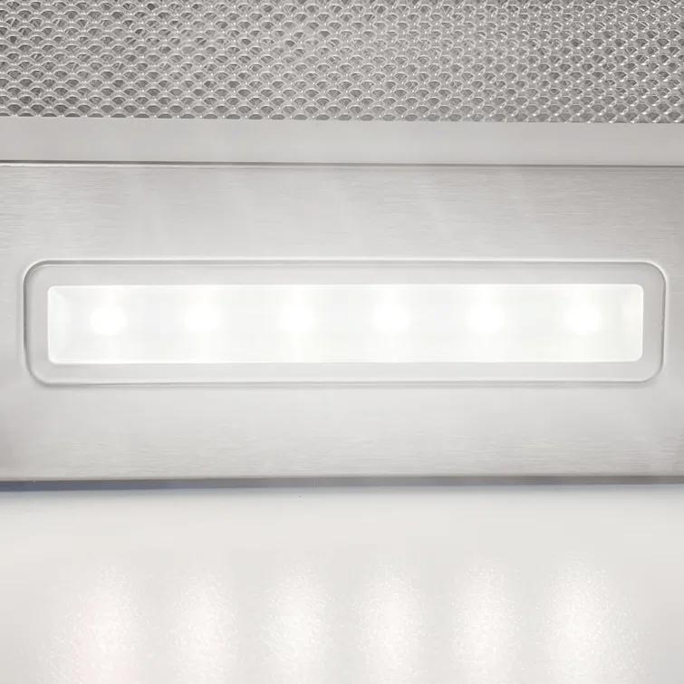 Streamline 30 In. T-3007-1-DL Savona Ductless Undermount 80 CFM Range Hood In Brushed Stainless Steel With Mesh Filters, Push Button Control, LED Light