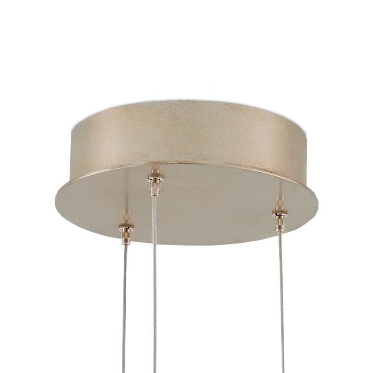 Cupertino Silver Mini Drum 3-Light LED Pendant with Capiz Shell