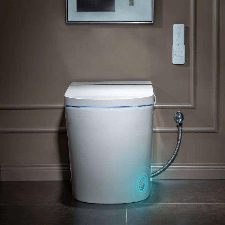 Auto Open/Close Tankless Smart Bidet Toilet with Auto Flush, Foot Sensor Function, Heated Seat,Dryer