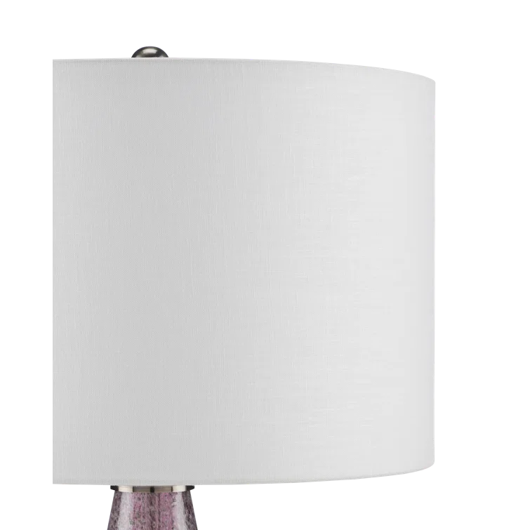 Optimist Purple and Clear Glass Table Lamp with Antique Nickel Finish