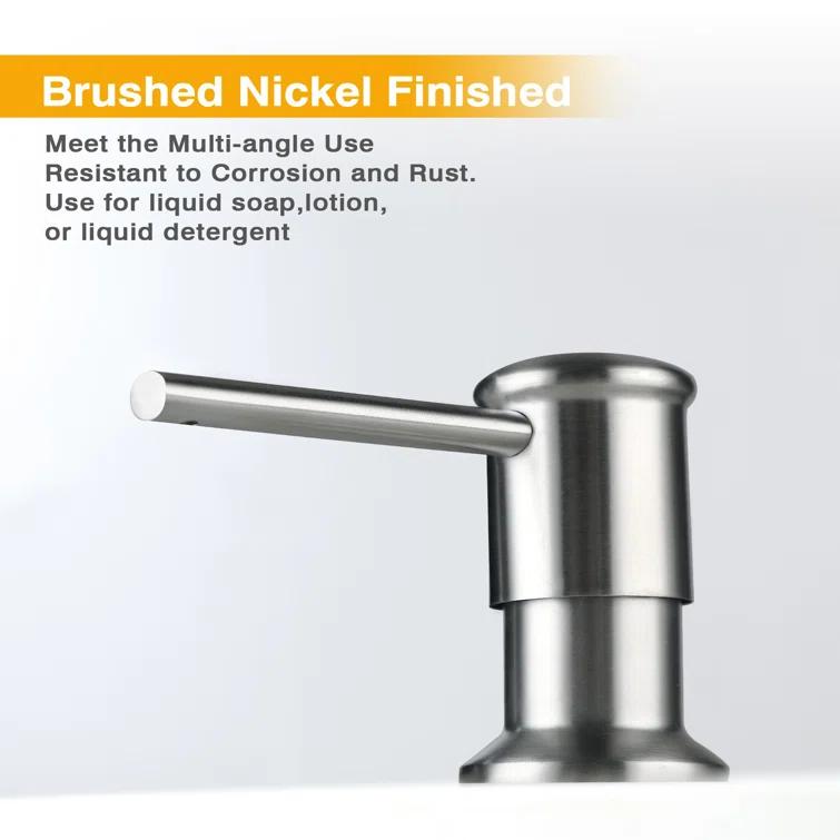 maiguoone ATKW-4047-173 Stainless Steel Single-Handle Pull-Down Sprayer Kitchen Faucet with Soap Dispenser in Brushed Nickel