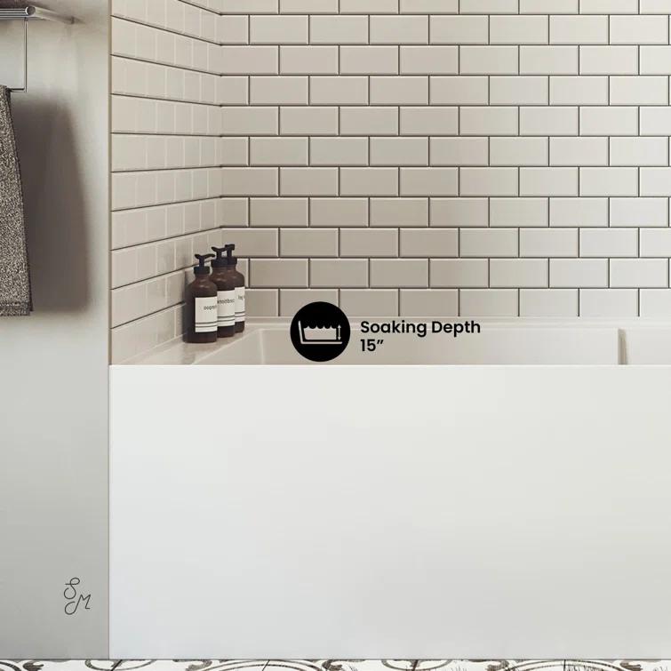 Voltaire 72" x 36" Alcove Bathtub with Apron and Armrest