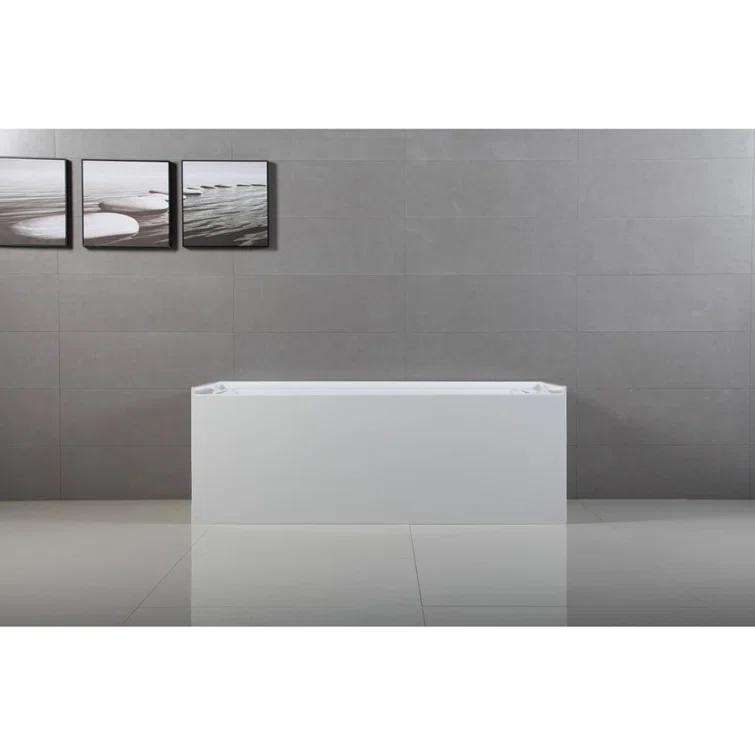 Kingston Brass Aqua Eden 60-Inch Acrylic Rectangular 3-Wall Alcove Tub