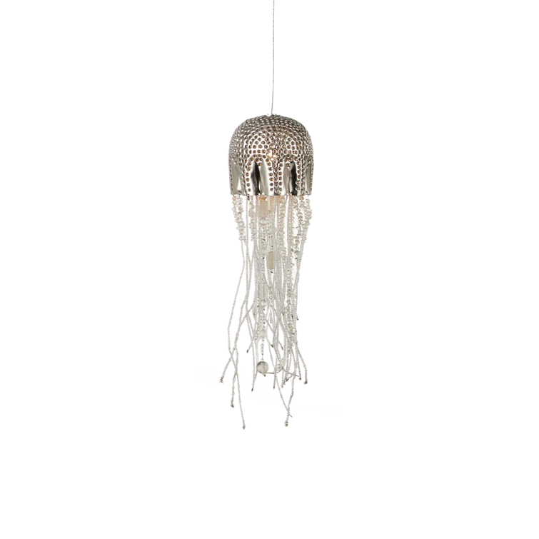 Medusa 36-Light Nickel Glass LED Pendant Chandelier