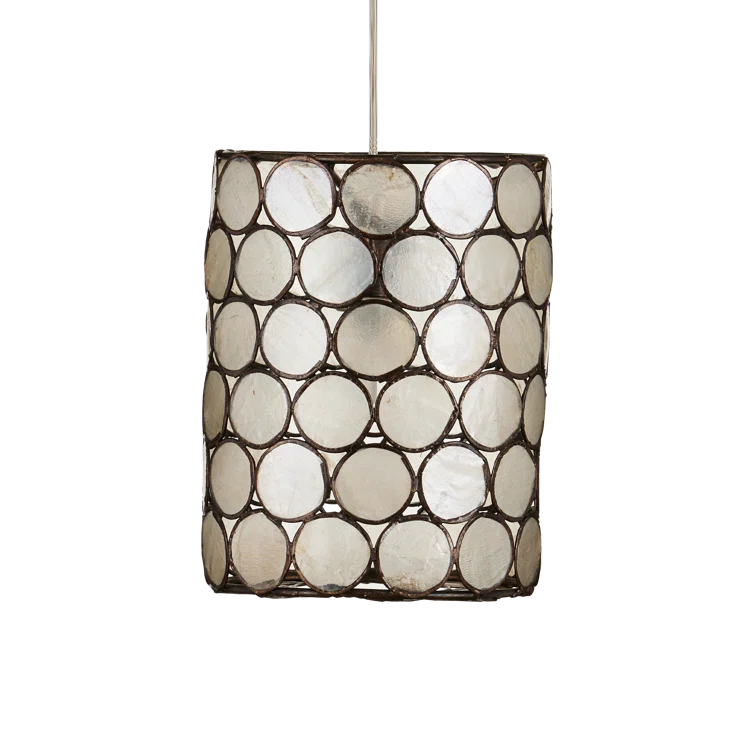 Cupertino Silver 15-Light LED Pendant with Capiz Shell Shades