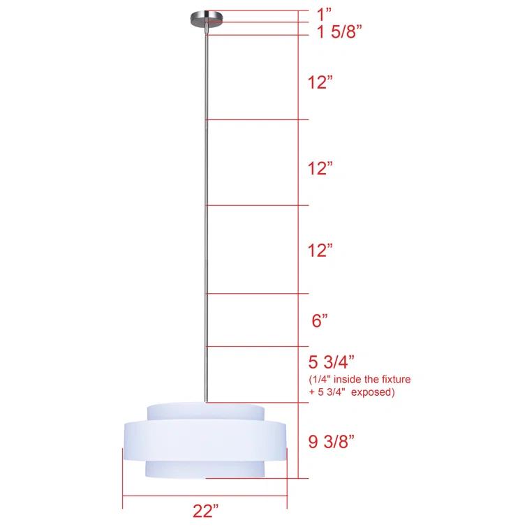 Eline 3 Light Metal Dimmable Drum Chandelier