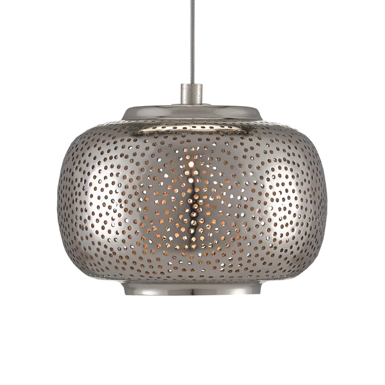 Silver Nickel 7-Light LED Island Pendant with Metal Shades