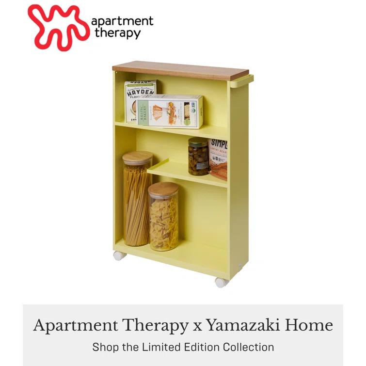 Tower Yamazaki Home Rolling Slim Bathroom Utility Cart, Storage Shelf Narrow Organizer Rack