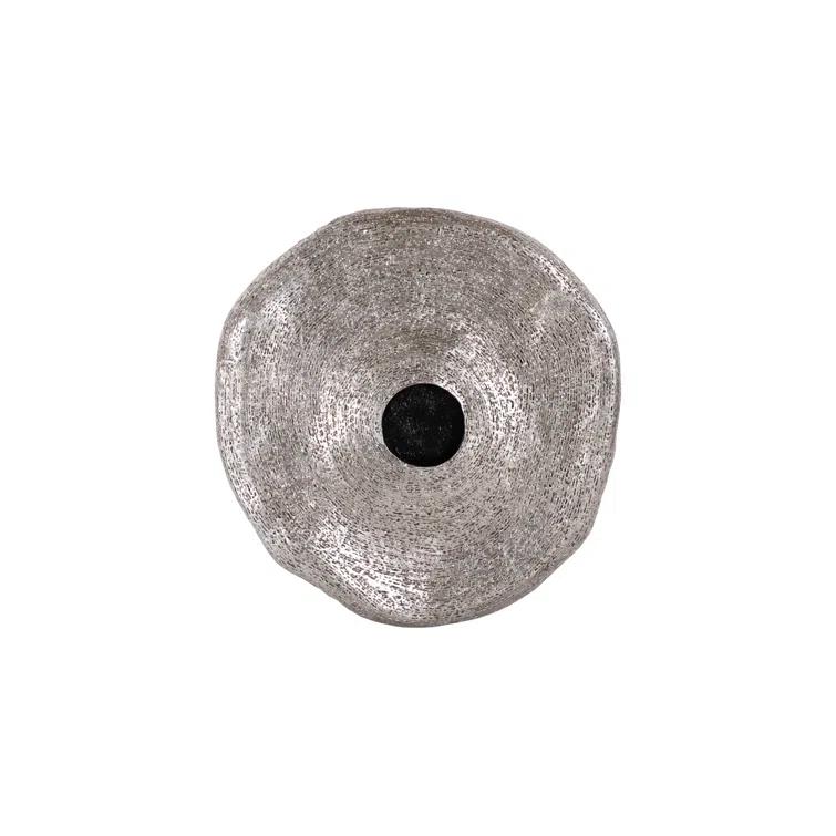 Silver Resin Contemporary Wall Art Sculpture, 36"